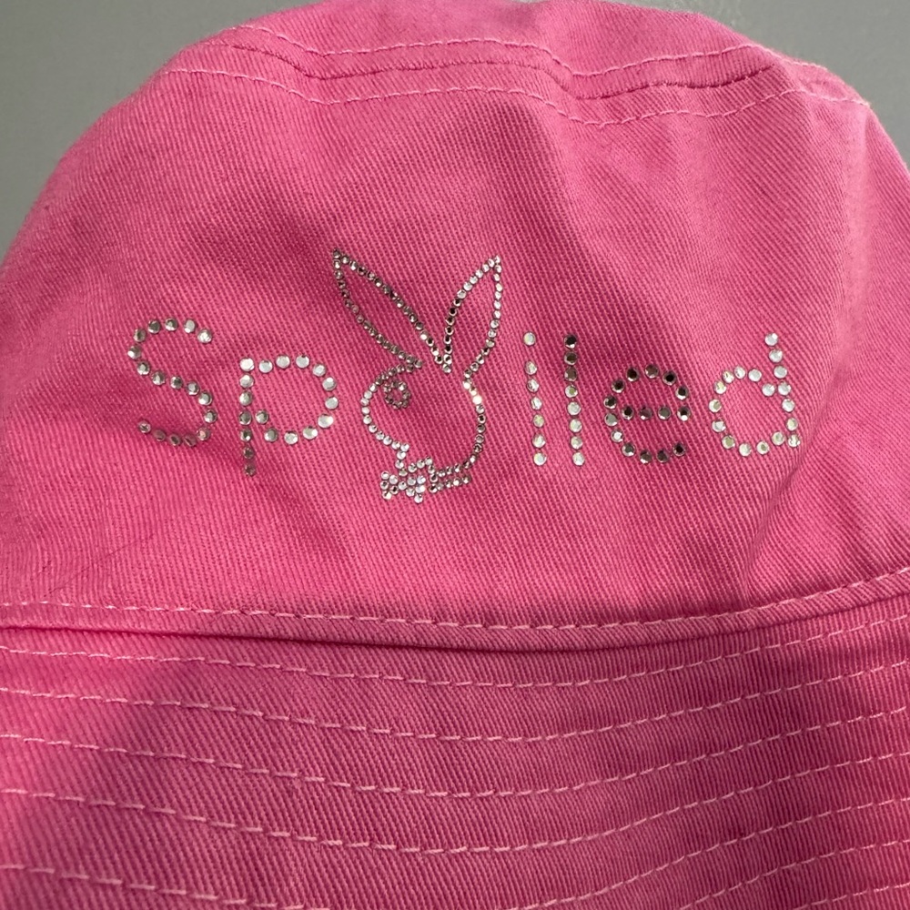 PLAYBOY Pink Bucket Hat with Silver Accents